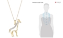 Macy's Diamond Giraffe Pendant Necklace in 18k Gold over Sterling Silver (1/10 ct. t.w.)